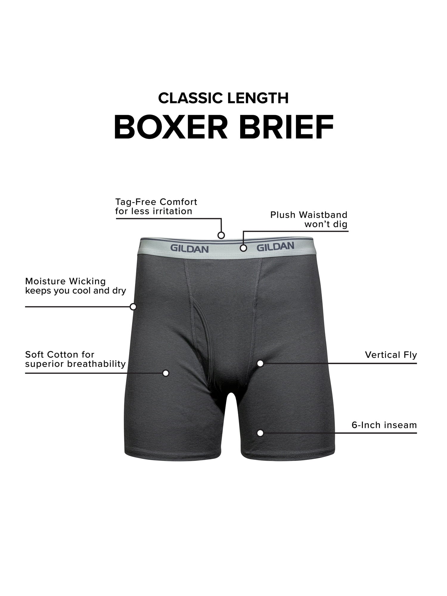 Gildan Men's Boxer Briefs, 10-Pack, Sizes S-2XL
