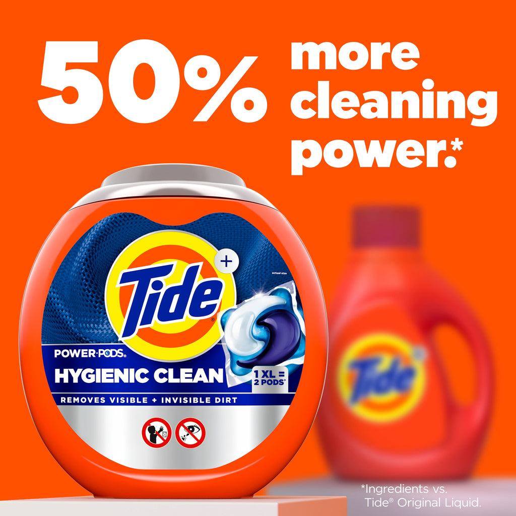Tide Hygienic Clean Power PODS Laundry Detergent Pacs, Original Scent, 57 Count