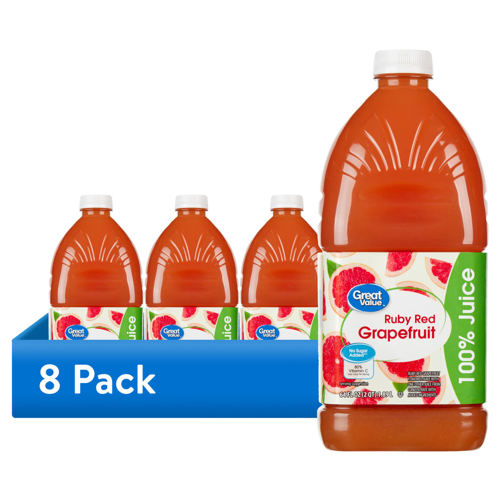 Great Value Ruby Red Grapefruit Juice, 64 fl oz