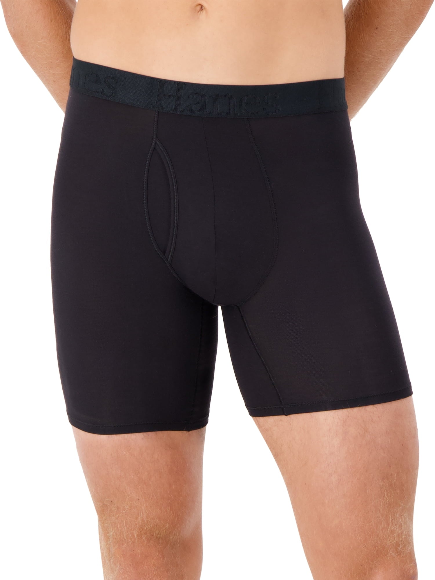 Hanes Originals Men's SuperSoft Boxer Brief Underwear Pack, Black/Grey/Print, 3-Pack