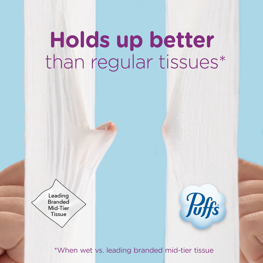 Puffs Ultra Soft Facial Tissues, Back-to-School Exclusive, 4 Rectangle Boxes, 124 Facial Tissues Per Box