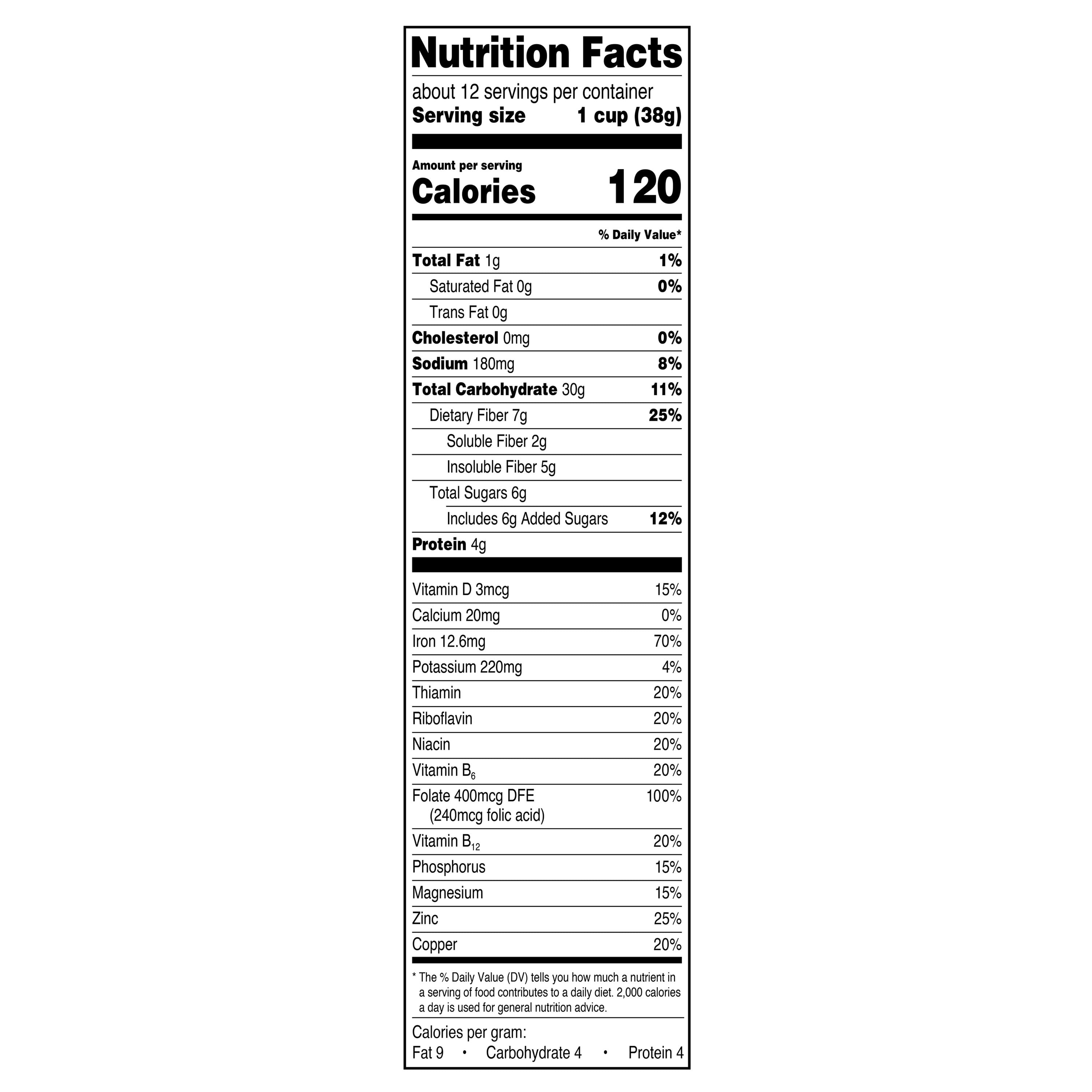 Great Value Bran Flakes Breakfast Cereal, 15.6 oz