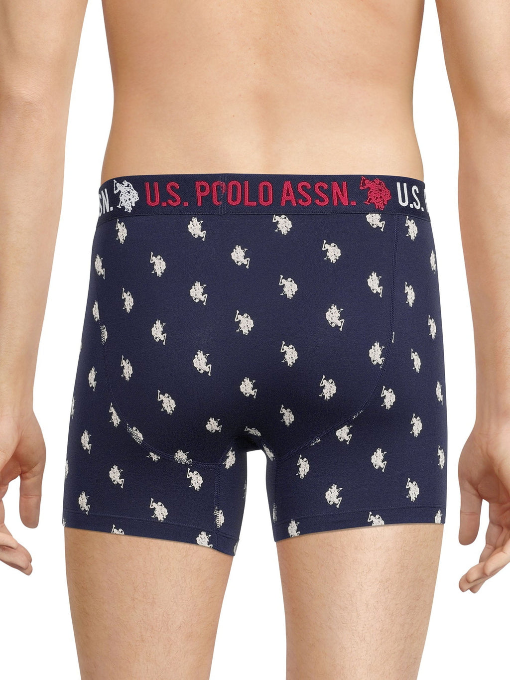 U.S. Polo Assn. Underwear Men's Cotton Stretch Mid Leg Boxer Briefs, Underpants, 3-pack