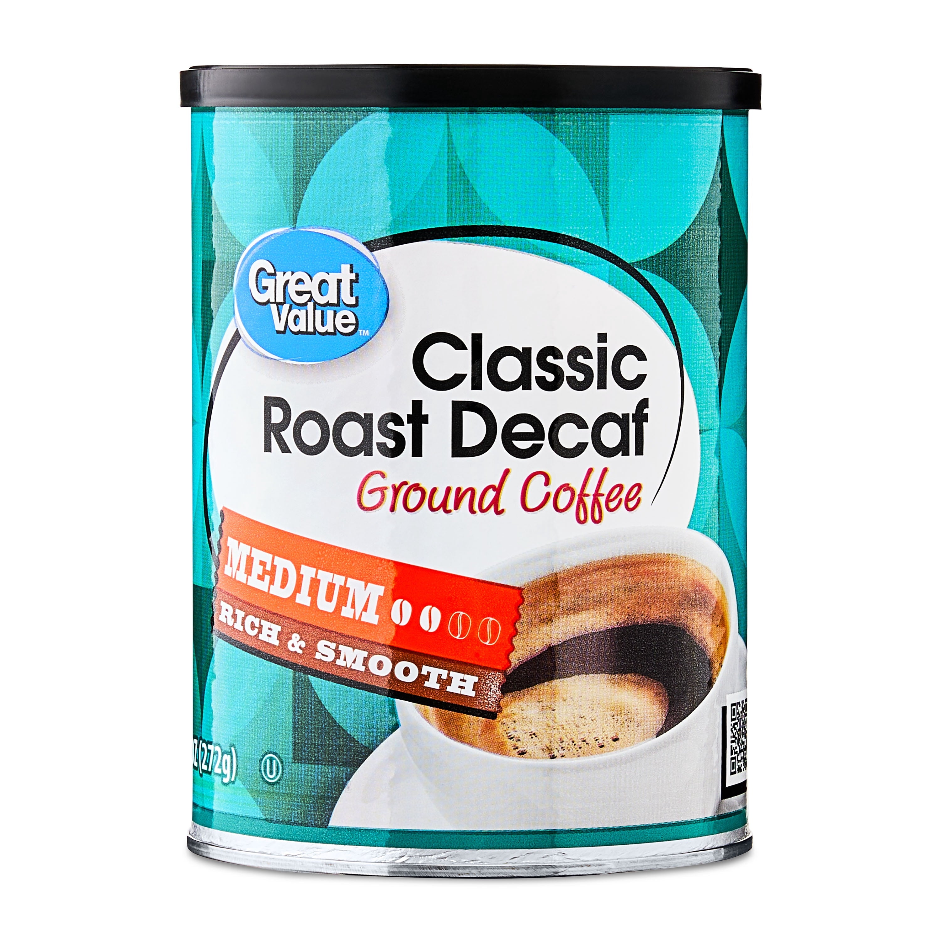 (6 pack) Great Value Decaf Classic Medium Roast Ground Coffee, 9.6 oz