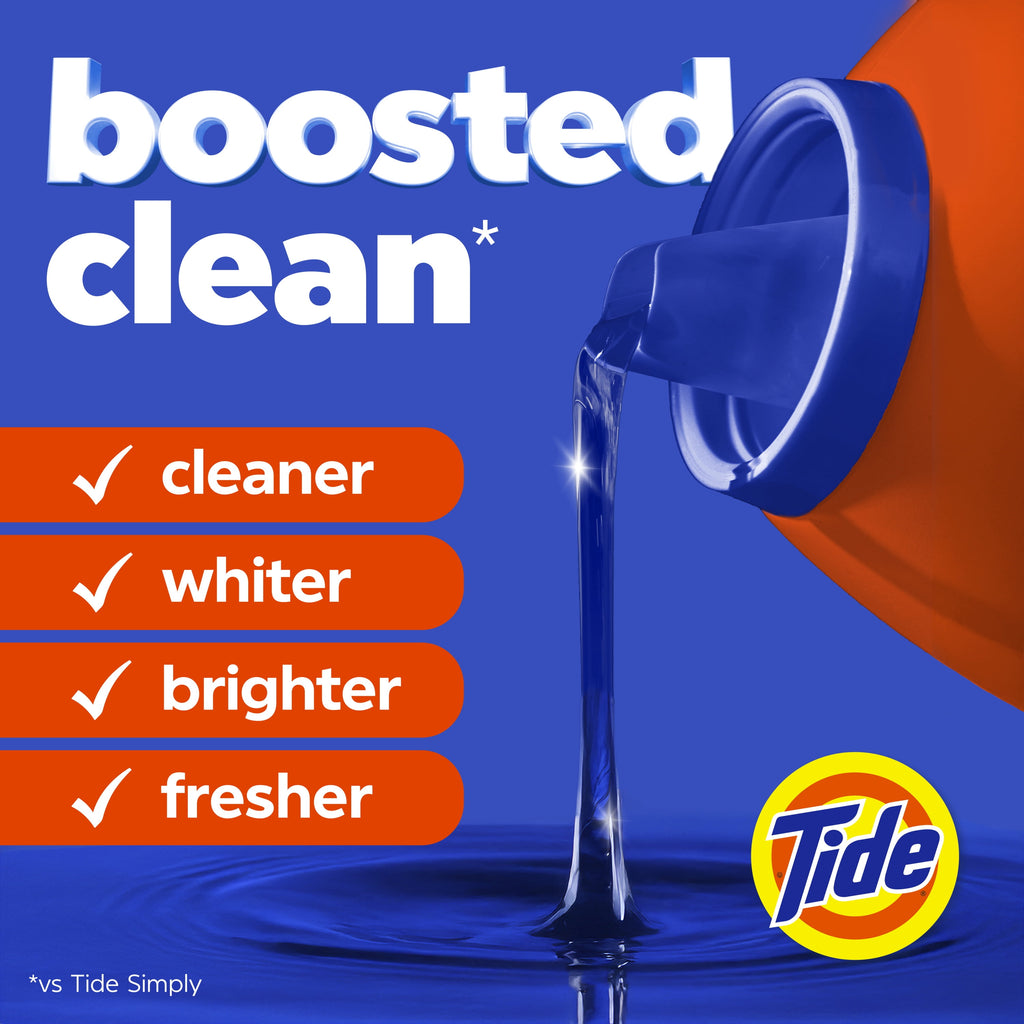 Tide Laundry Detergent Liquid with 6X Boosted Cleaning Power, Spring Meadow Scent, 158 fl oz, 126 Loads