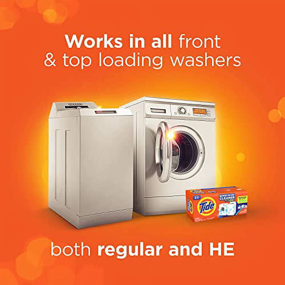 Washing Machine Cleaner by Tide, Washer Machine Cleaner Tablets for Front and Top Loader Machines, 3 Count Box