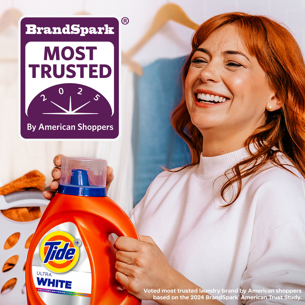 Tide Ultra White Liquid Laundry Detergent, Brilliant Whitening + Color Protect, 84 fl oz, 59 Loads
