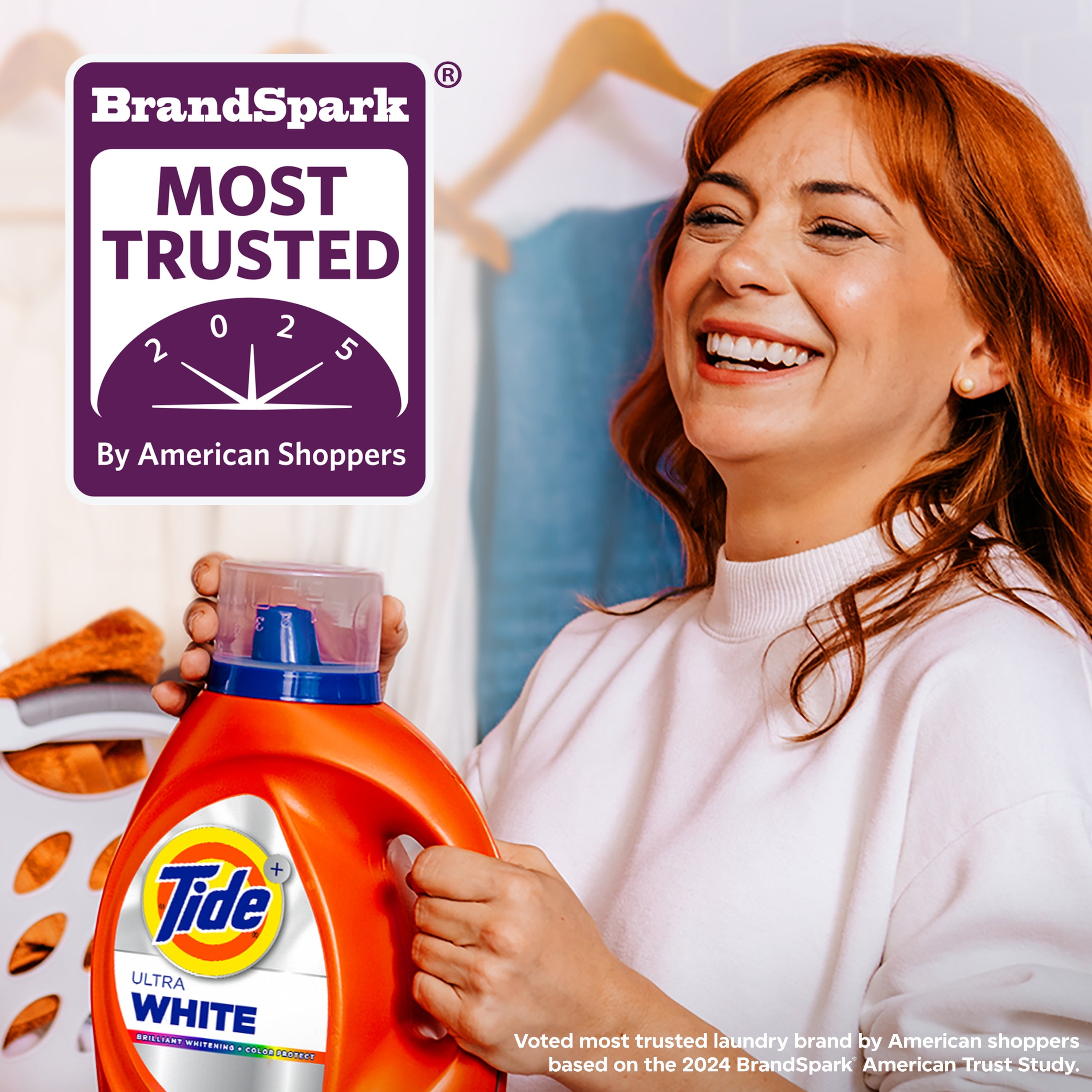 Tide Ultra White Liquid Laundry Detergent, Brilliant Whitening + Color Protect, 84 fl oz, 59 Loads