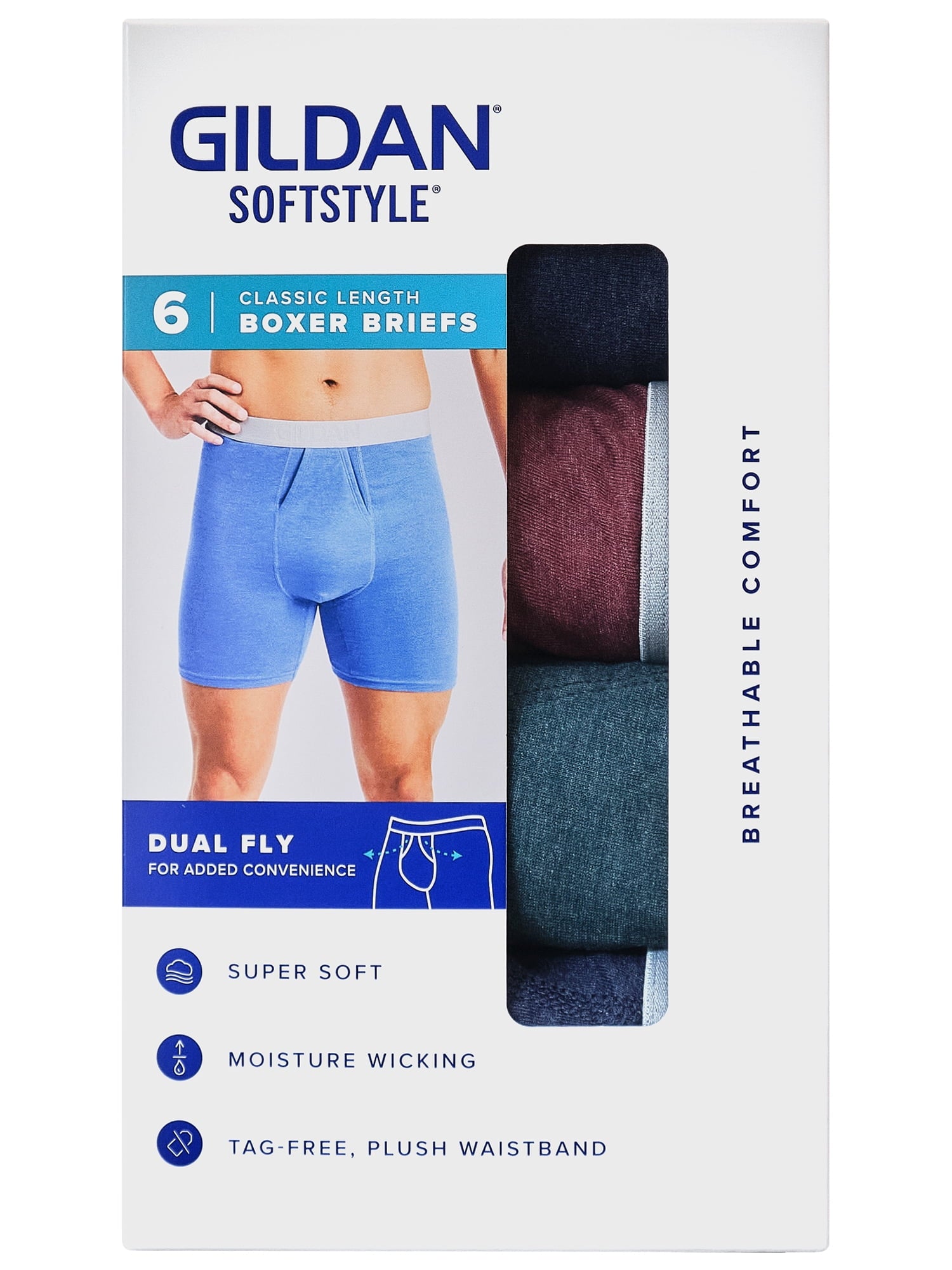 Gildan SoftStyle Adult Men's Boxer Briefs, 6-Pack, Sizes S-2XL