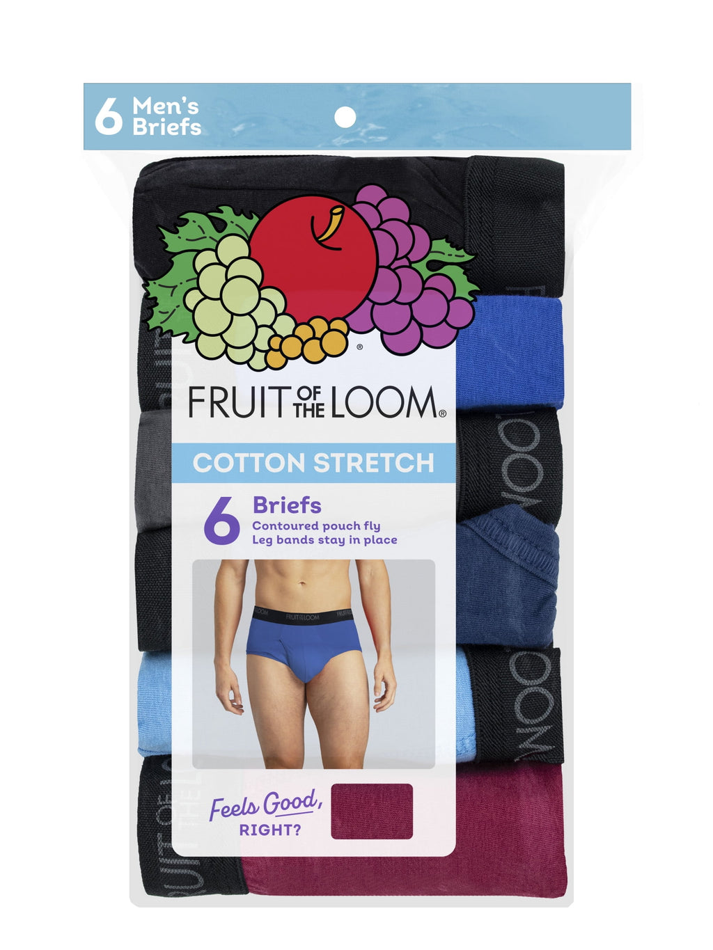 Fruit of the Loom Men's Cotton Stretch Briefs, 6-Pack