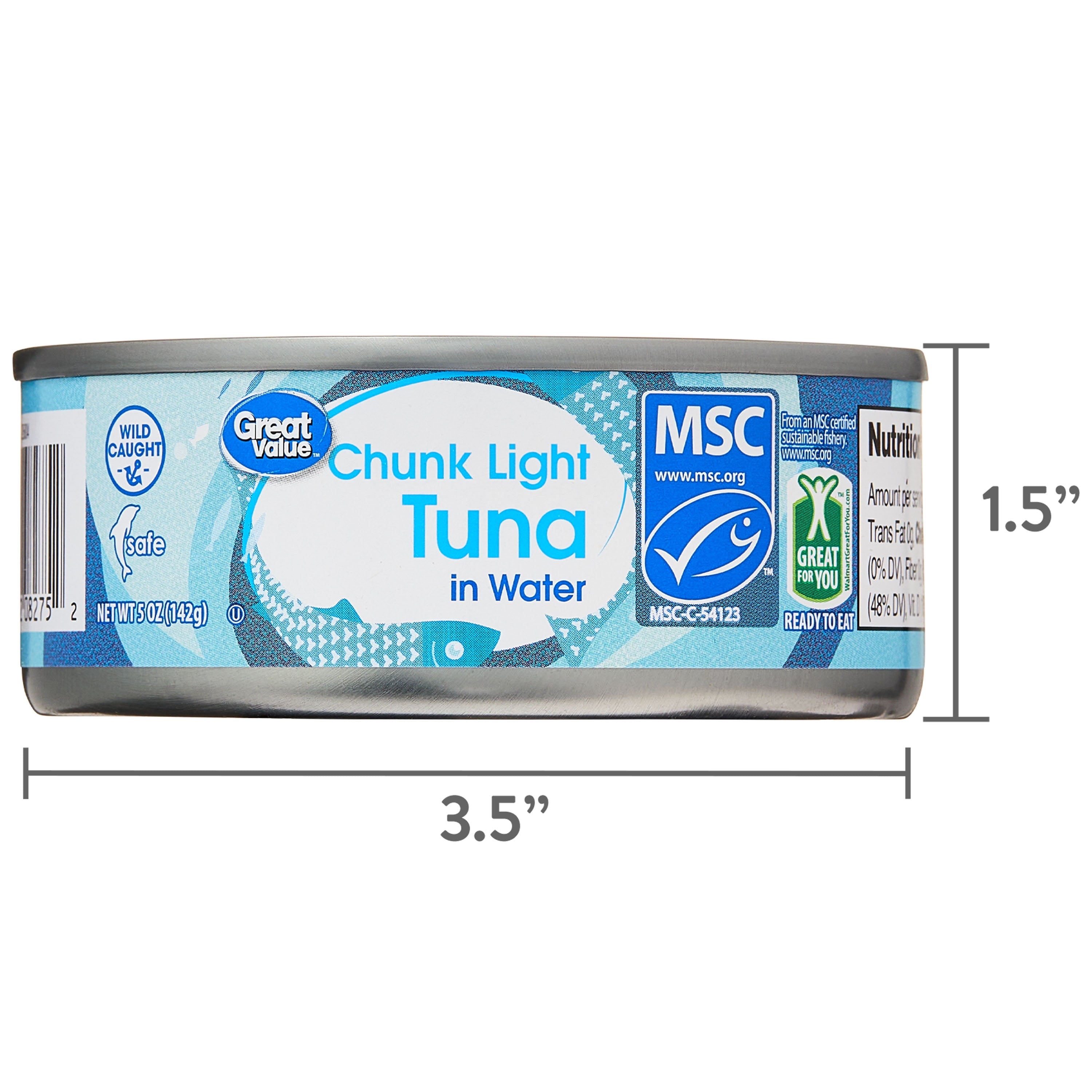 Great Value Chunk Light Tuna in Water, 5 oz