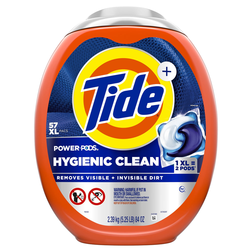 Tide Hygienic Clean Power PODS Laundry Detergent Pacs, Original Scent, 57 Count