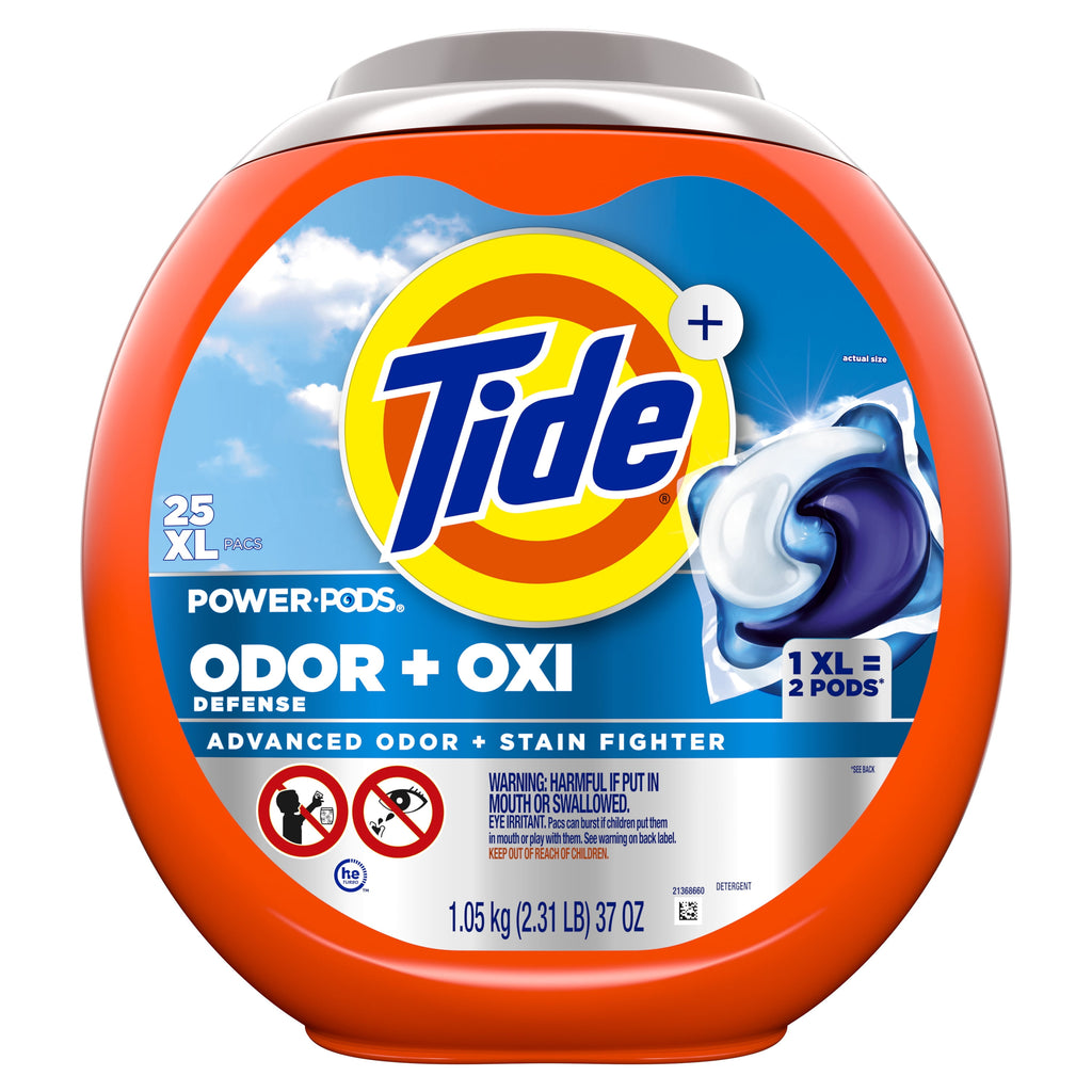 Tide Power PODS Laundry Detergent Soap Pacs with Odor Defense + Oxi, Original Scent, 45 Count