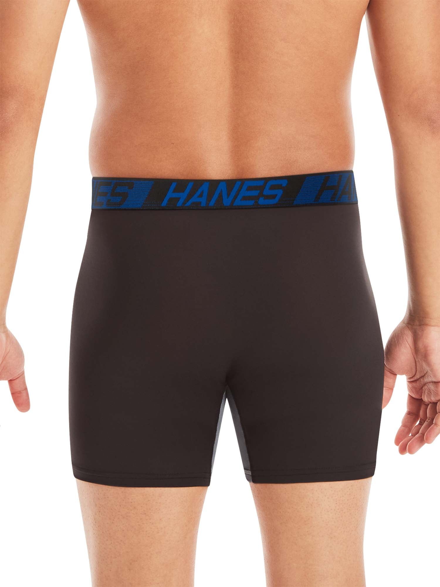 Hanes X-Temp Total Support Pouch Men's Long Leg Boxer Briefs, Anti-Chafing Underwear, 3-Pack