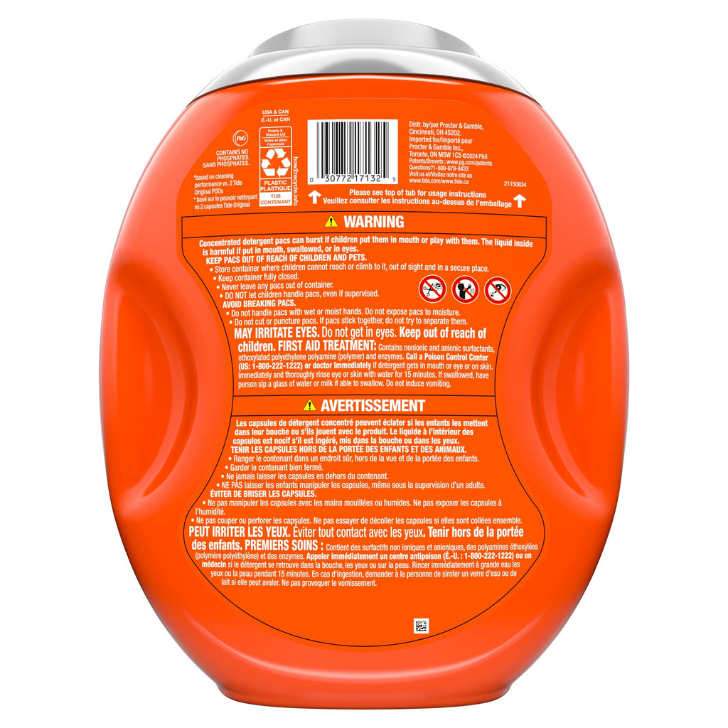 Tide PODS Laundry Detergent Pacs, Oxi Boost Power PODS with Stain Remover and Oxi Power, 45 count