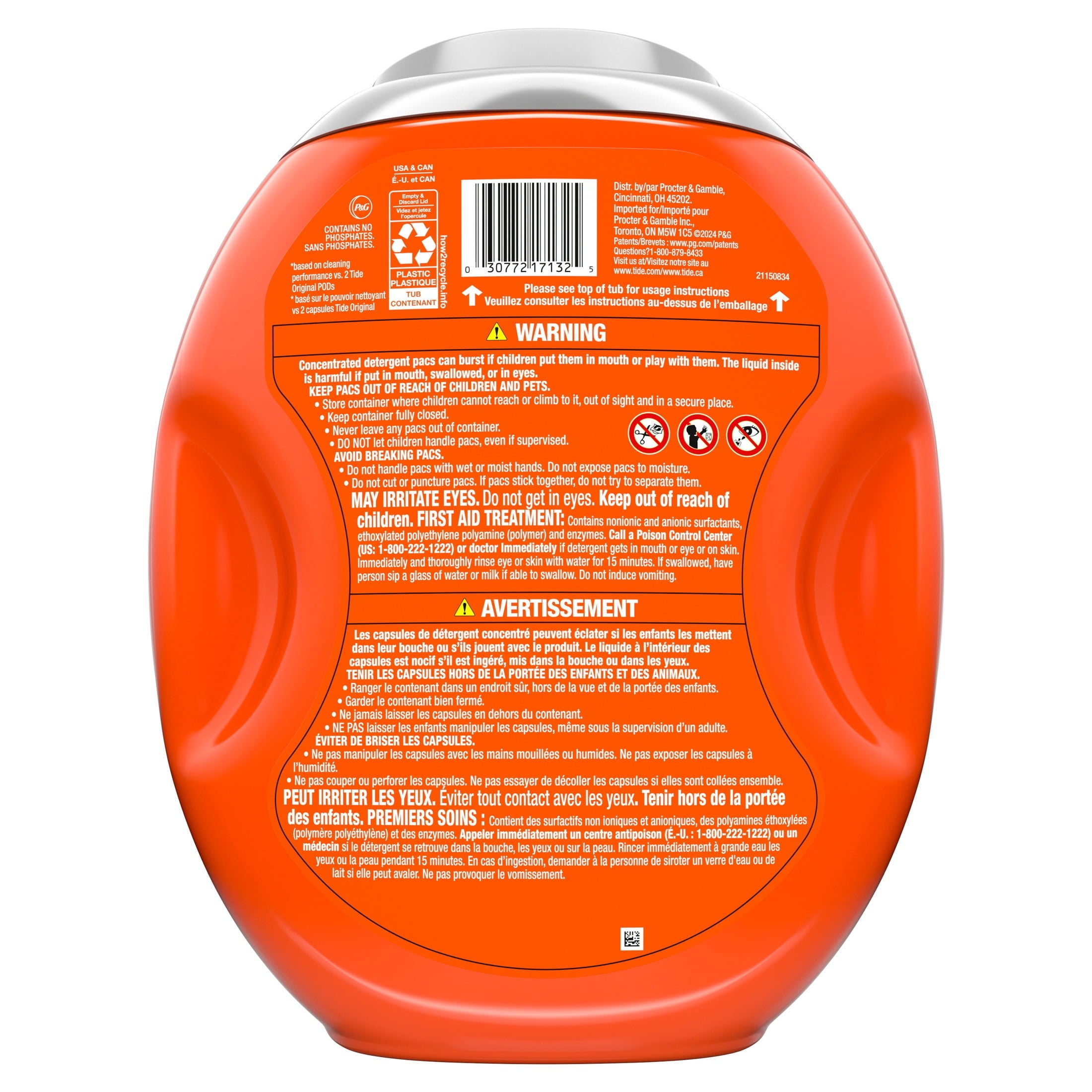 Tide PODS Laundry Detergent Pacs, Oxi Boost Power PODS with Stain Remover and Oxi Power, 45 count