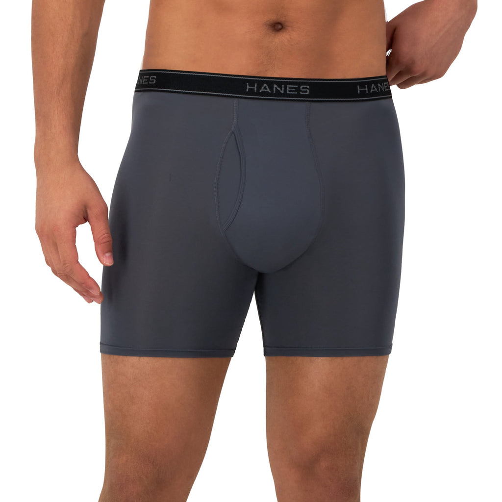 Hanes Mens Underwear Briefs, 3-Pack, Performance Stretch Boxer Brief Underwear, Moisture Wicking