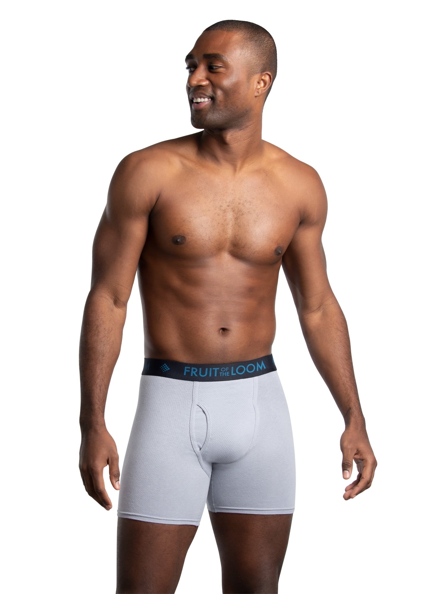 Fruit of the Loom Men's Breathable Cotton Micro-Mesh Boxer Briefs, 3-Pack