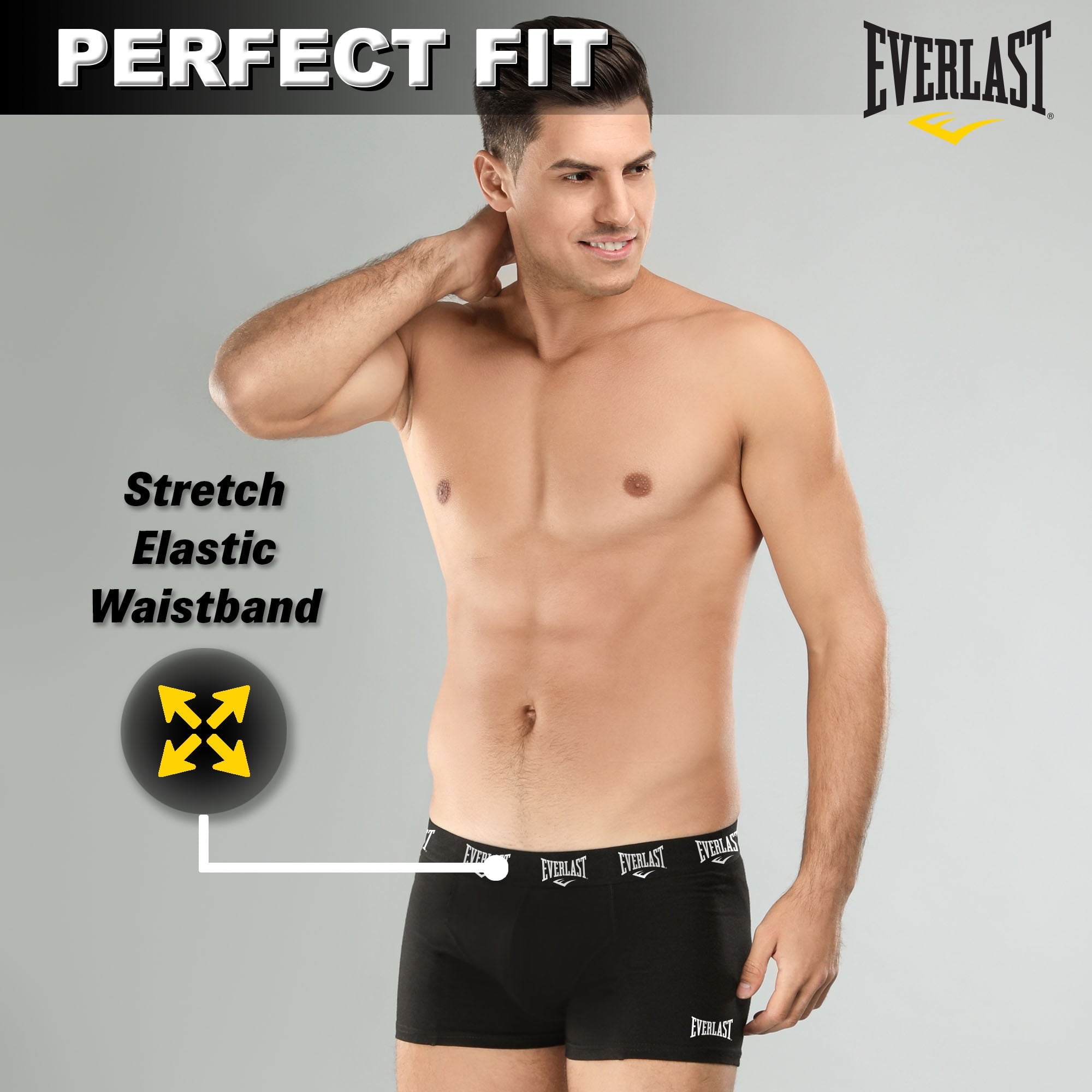 Everlast Men’s Trunks Breathable Cotton Underwear Boxers for Men, Red/Lhg/Royal Medium 6-Pack