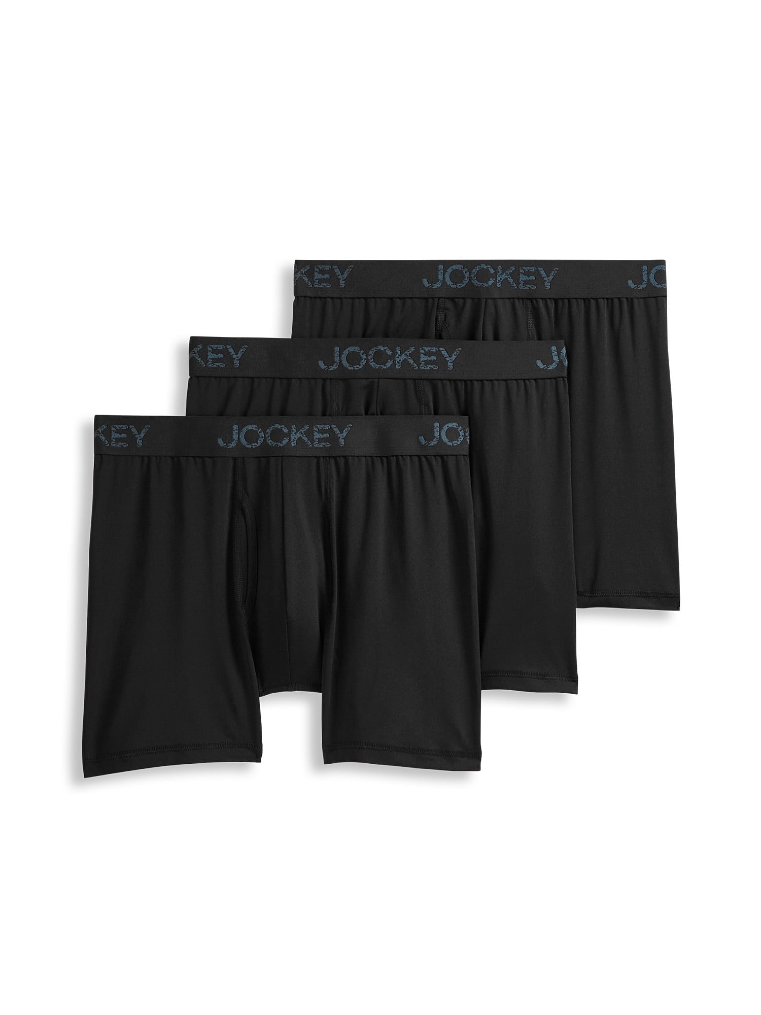 Jockey Essentials Men's Microfiber Boxer Brief Underwear, Black (3 Per Pack)