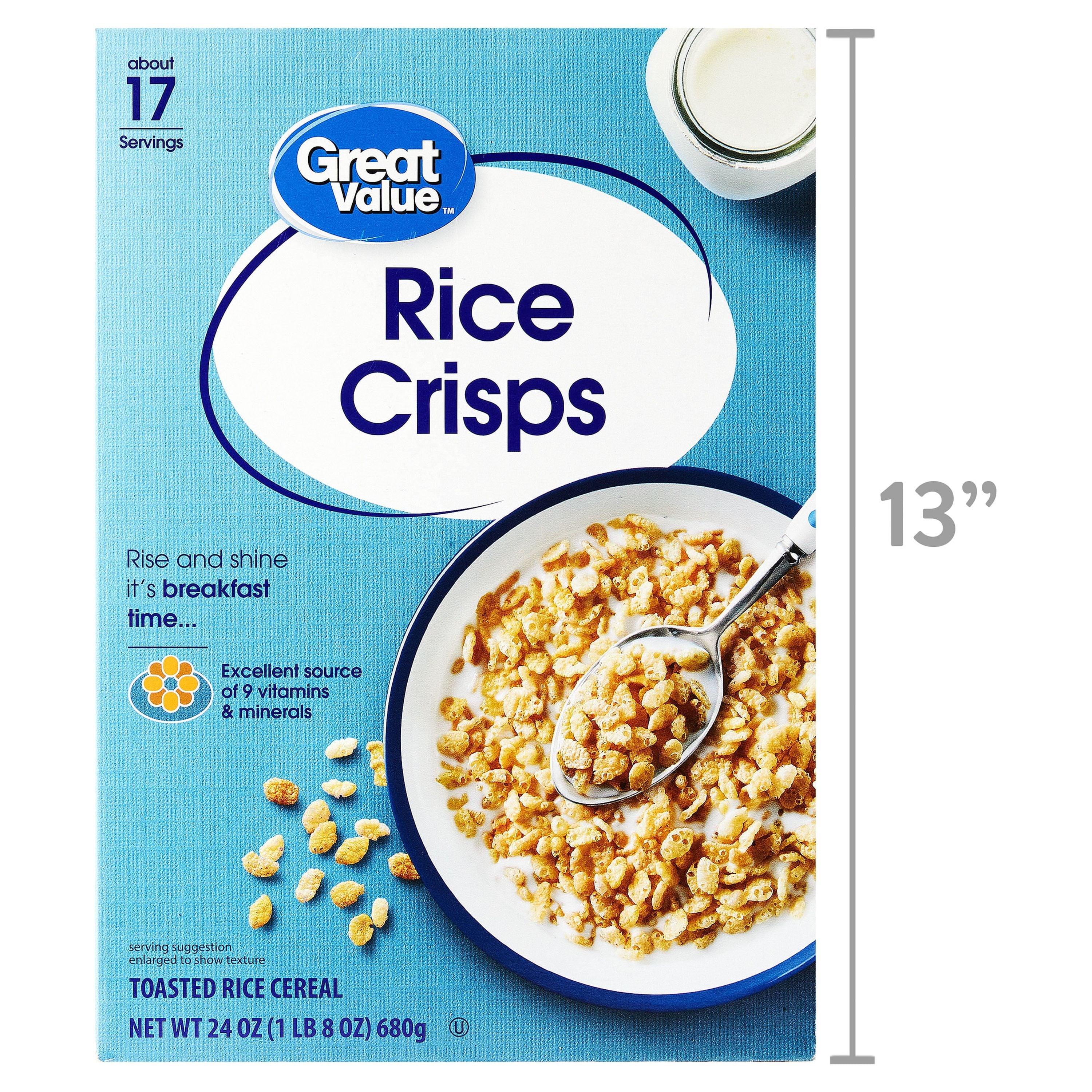 (6 pack) Great Value Crisp Rice Breakfast Cereal, 24 oz