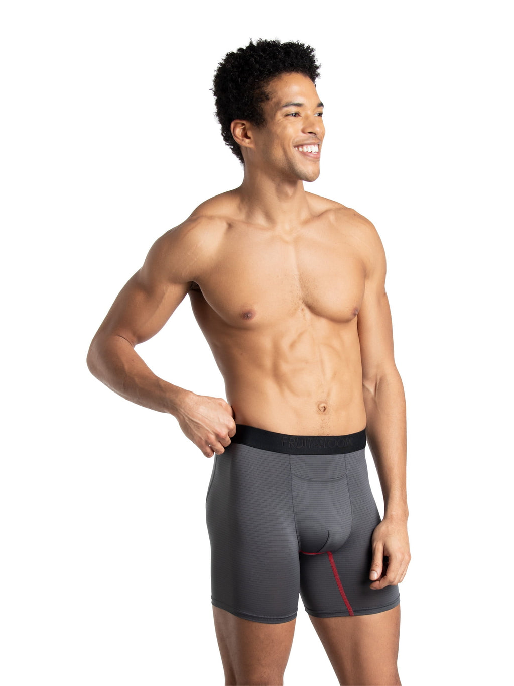 Fruit of the Loom Men's 360 Stretch Performance Cooling Channels Boxer Briefs, 6-Pack