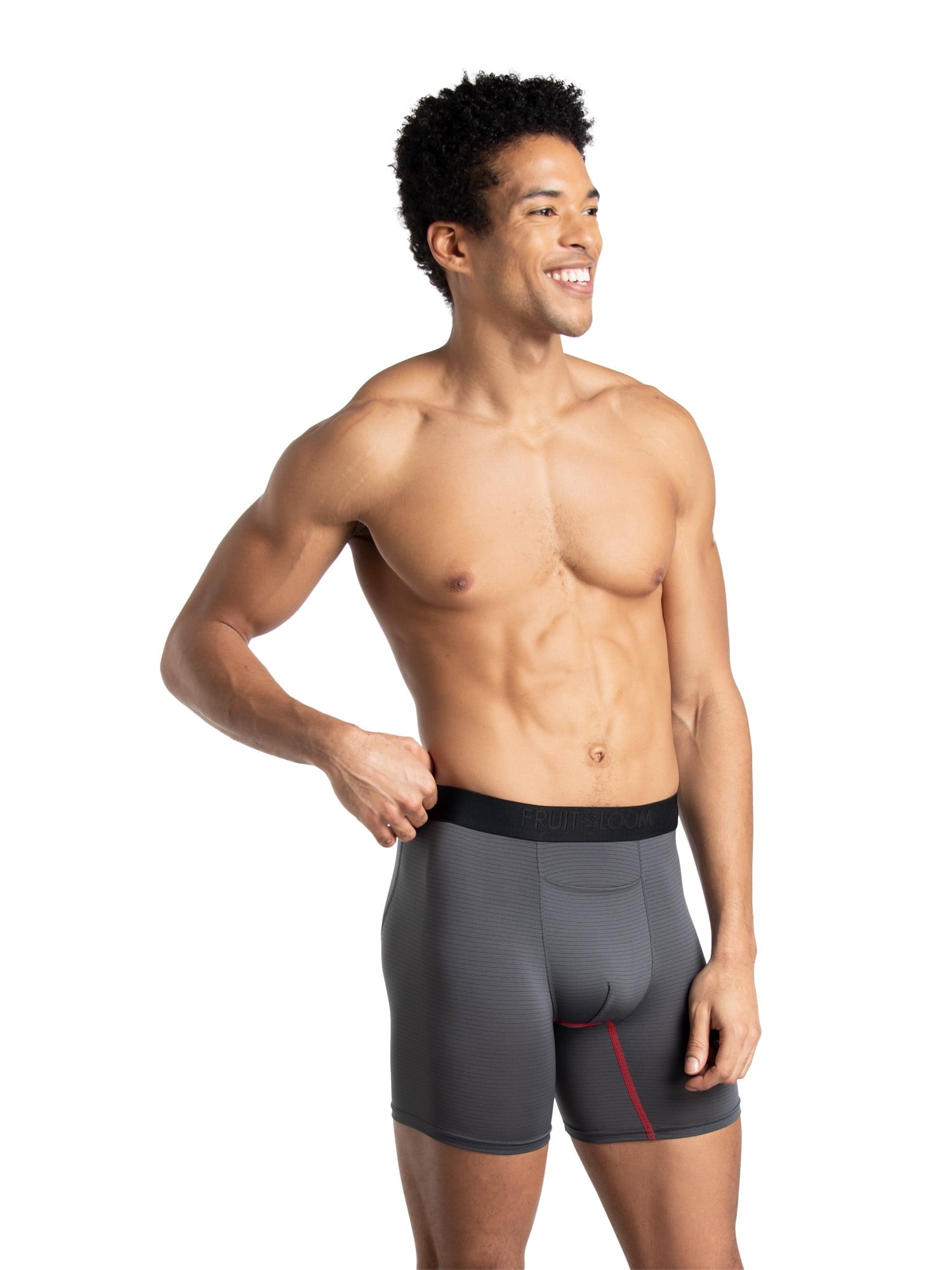 Fruit of the Loom Men's 360 Stretch Performance Cooling Channels Boxer Briefs, 6-Pack