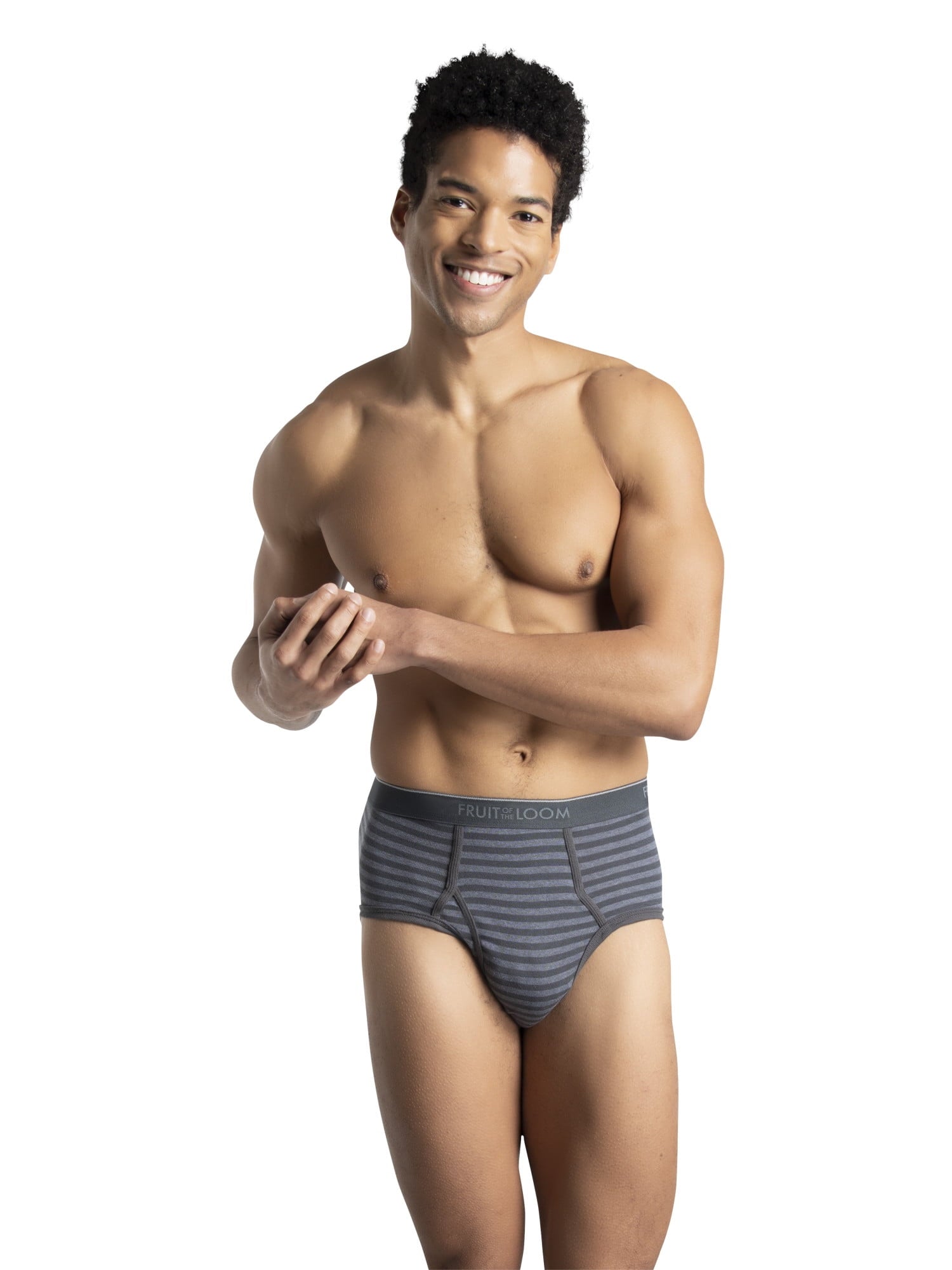 Fruit of the Loom Men's Cotton Briefs, Moisture-Wicking, Mid-Rise Fashion Brief Underwear, 6-Pack, S-5XB