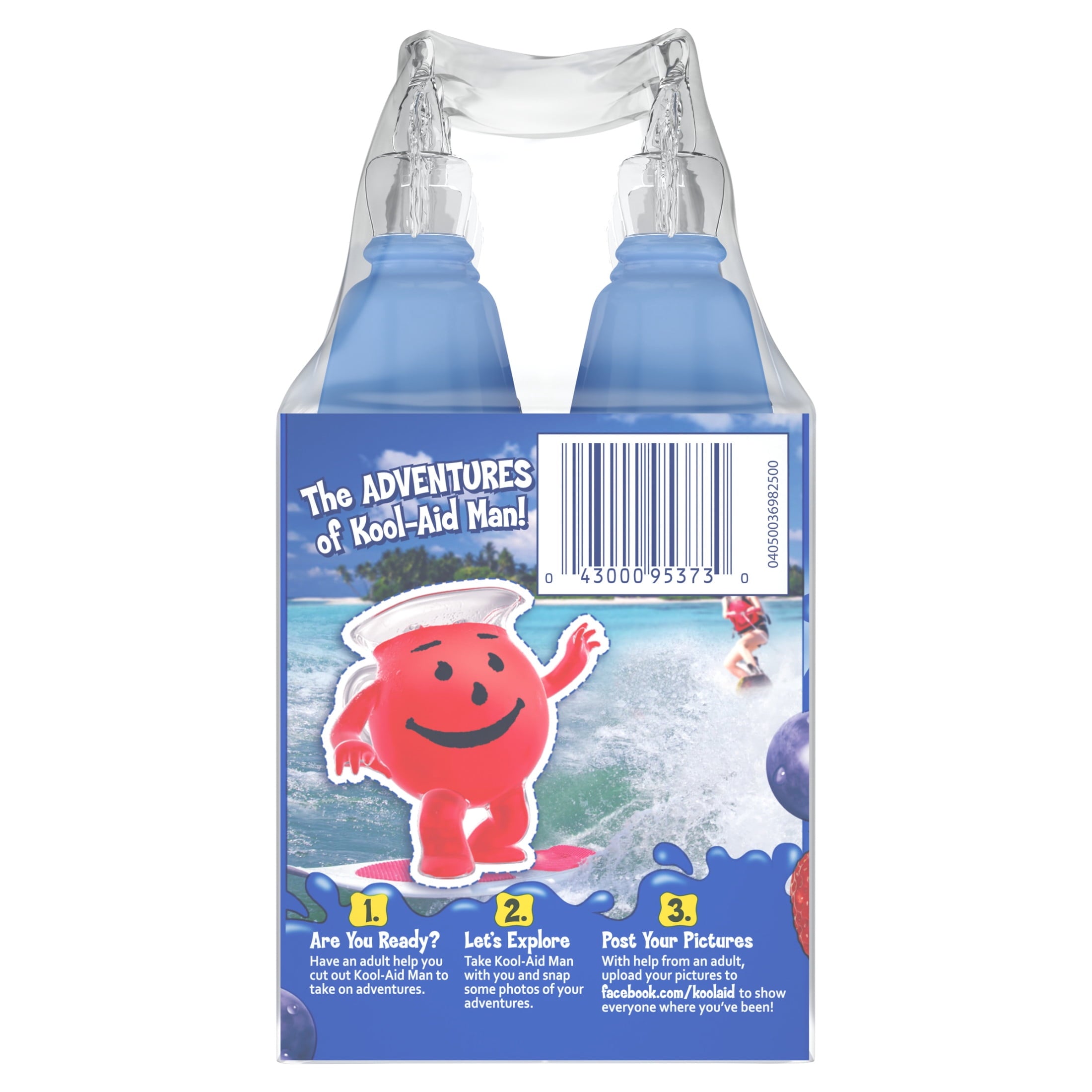 Kool-Aid Bursts Soft Drink, 6 Bottles, for School Lunches and On-the-Go Hydration, artificial flavor Berry Blue, Caffeine Free, 6.75 oz