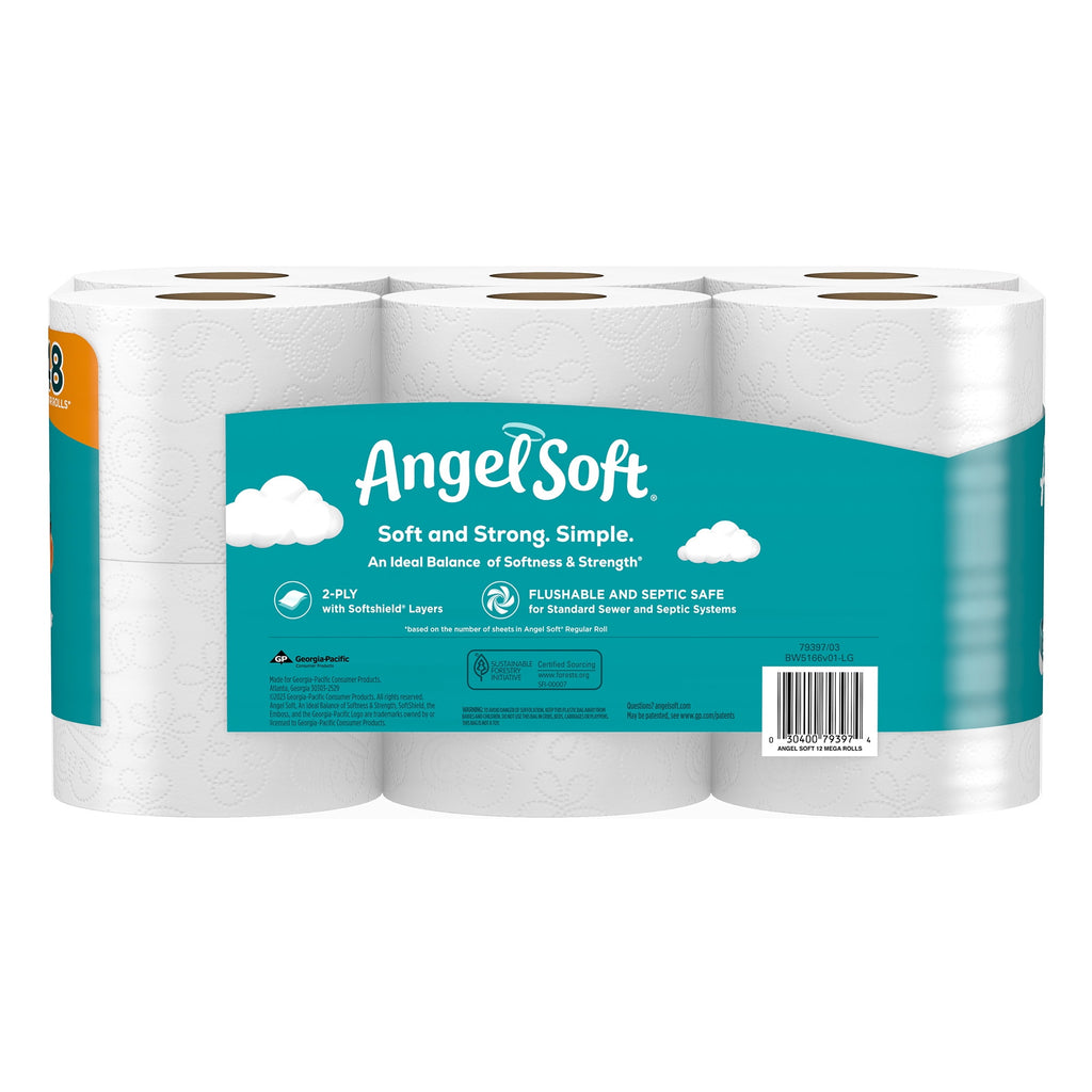 Angel Soft 2-Ply Toilet Paper, 36 Mega Rolls, 320 Sheets per Roll