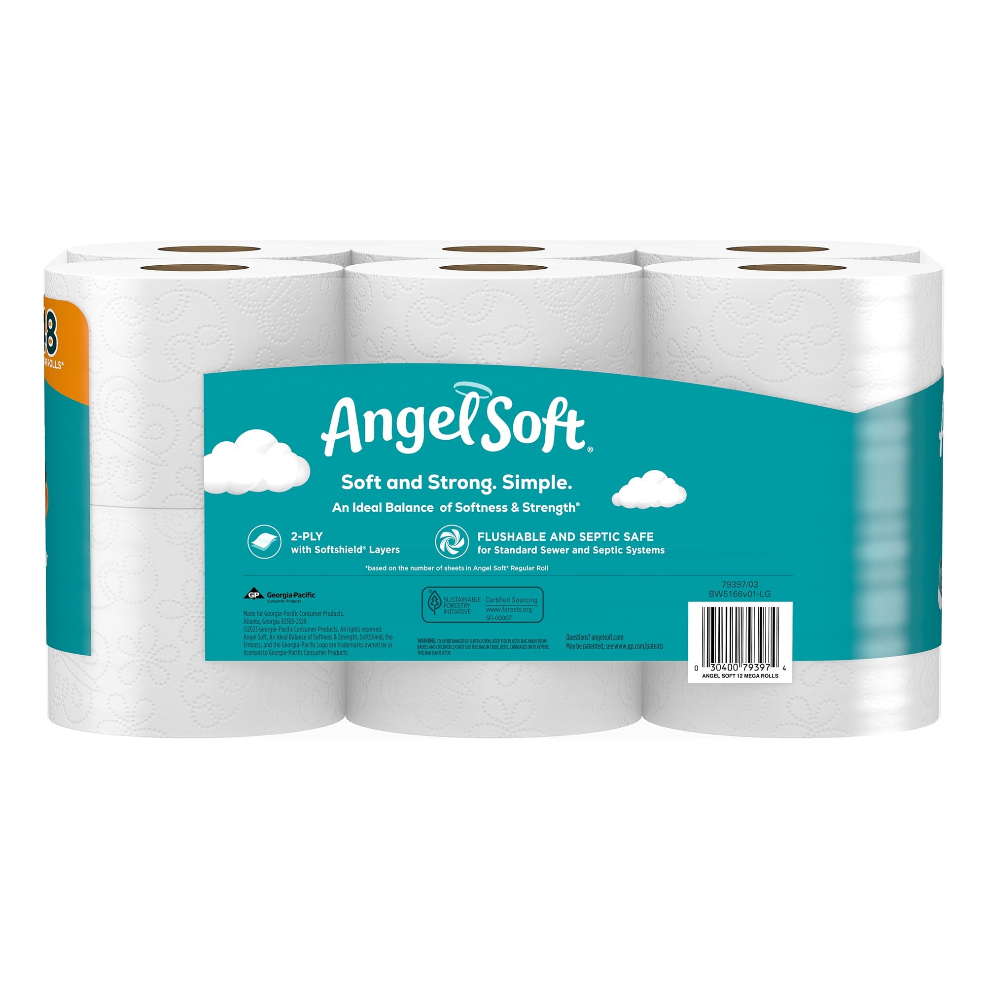 Angel Soft 2-Ply Toilet Paper, 36 Mega Rolls, 320 Sheets per Roll