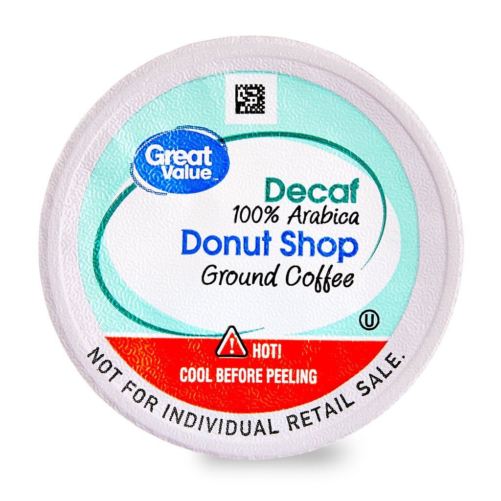 Great Value Donut Shop Decaf Ground Coffee Pods, 12 Count