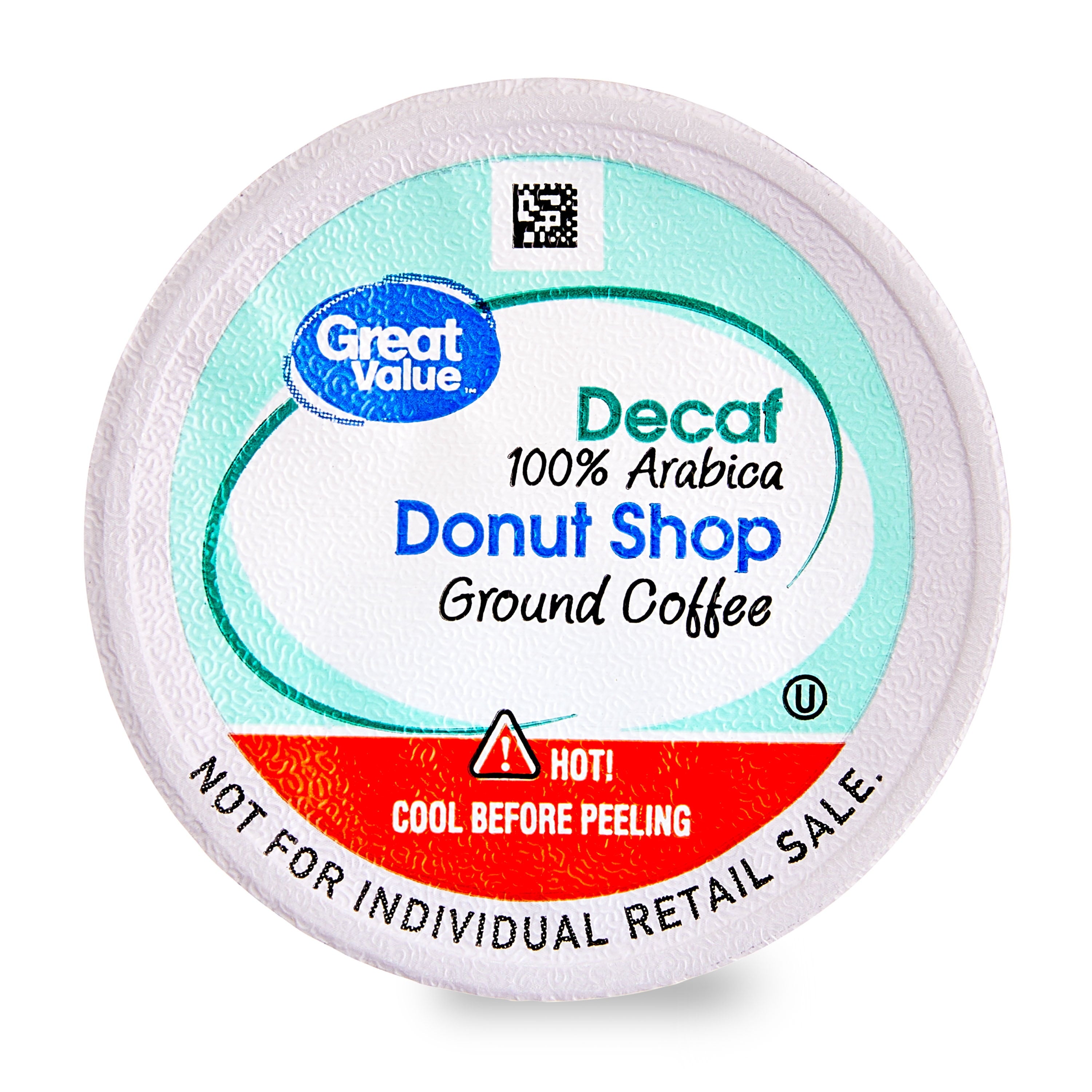 Great Value Donut Shop Decaf Ground Coffee Pods, 12 Count