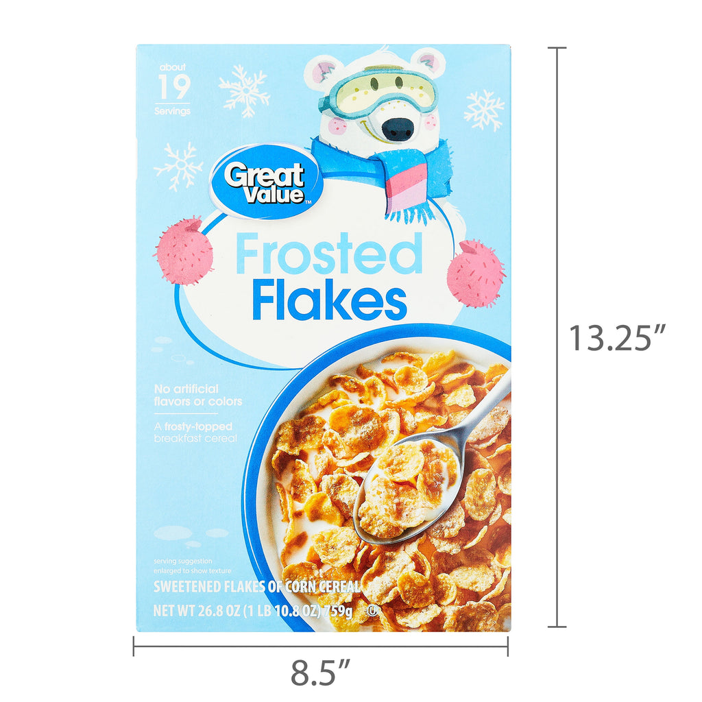 Great Value Frosted Flakes Breakfast Cereal, 26.8 oz
