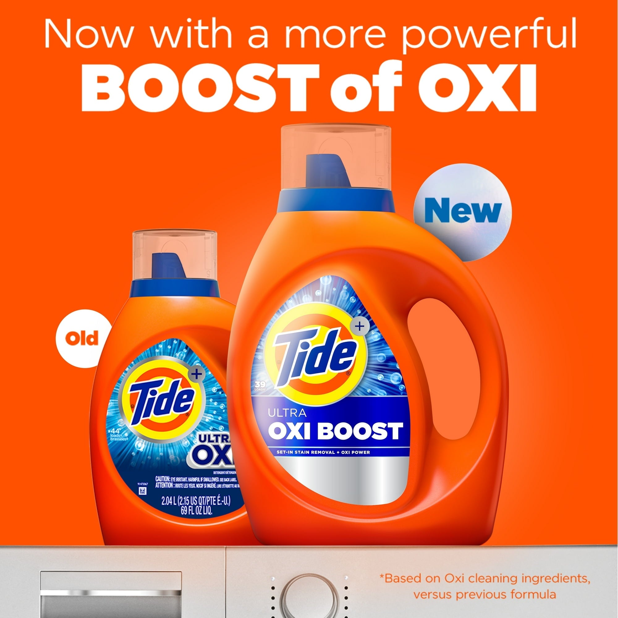 Tide Ultra Oxi Boost Liquid Laundry Detergent, Advanced Stain Remover, 30 fl oz, 21 Loads ( 2 Pack )