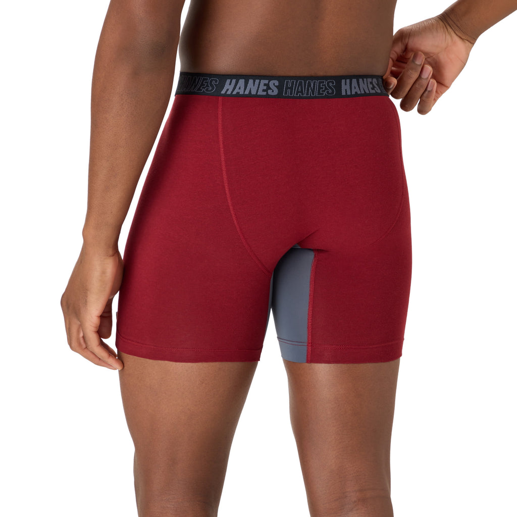 Hanes Mens Underwear Boxer Briefs, 3-Pack, Moves Anti-Chafe Men's Boxer Briefs MACCD3