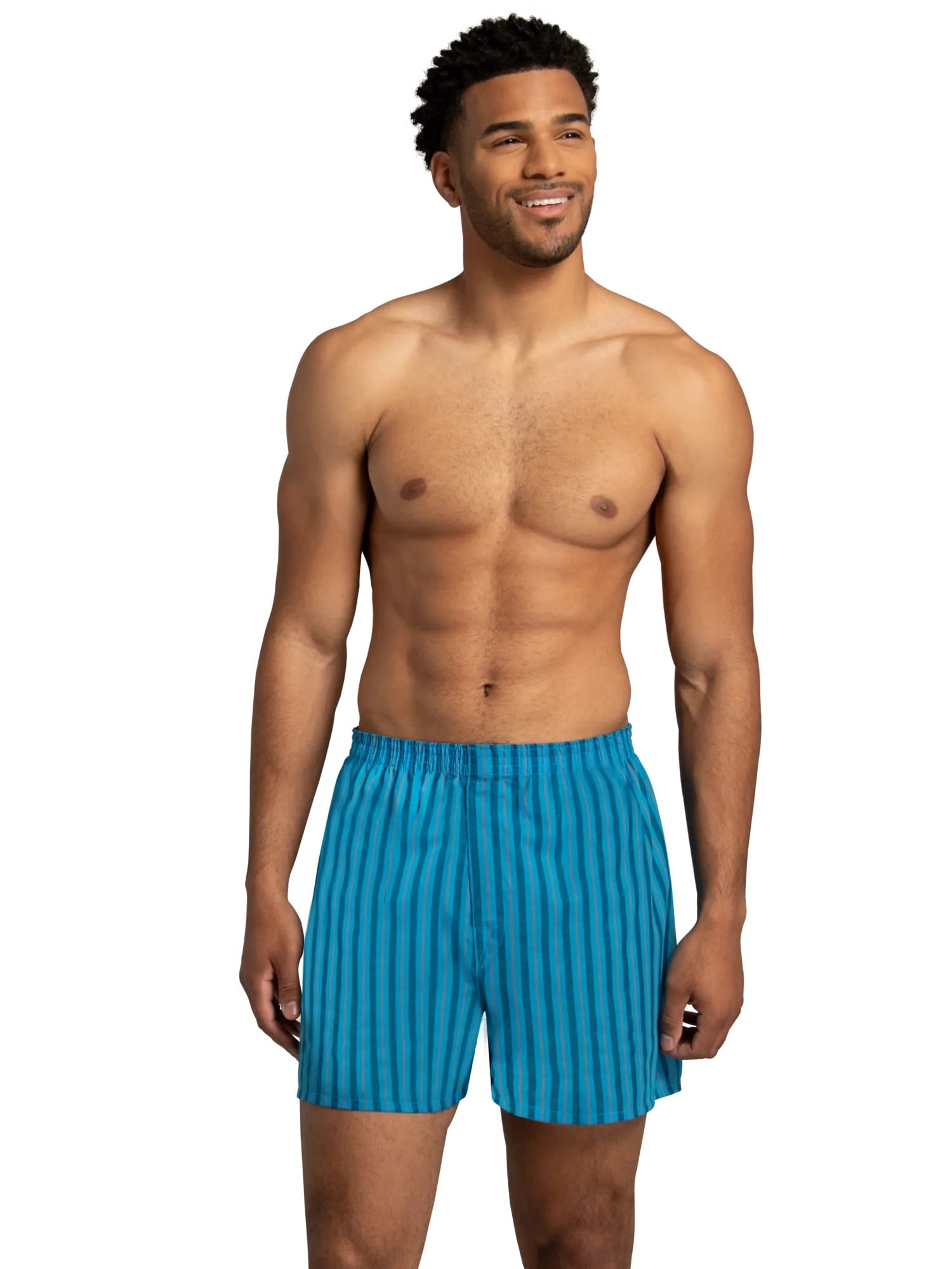 Fruit of the Loom Men's Boxers - Relaxed Fit, Soft Woven Cotton Blend Underwear, 5-Pack