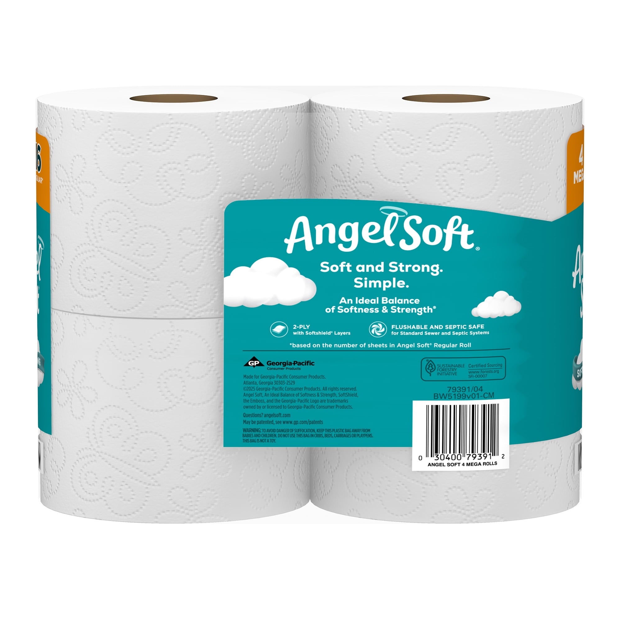 Angel Soft 2-Ply Toilet Paper, 36 Mega Rolls, 320 Sheets per Roll