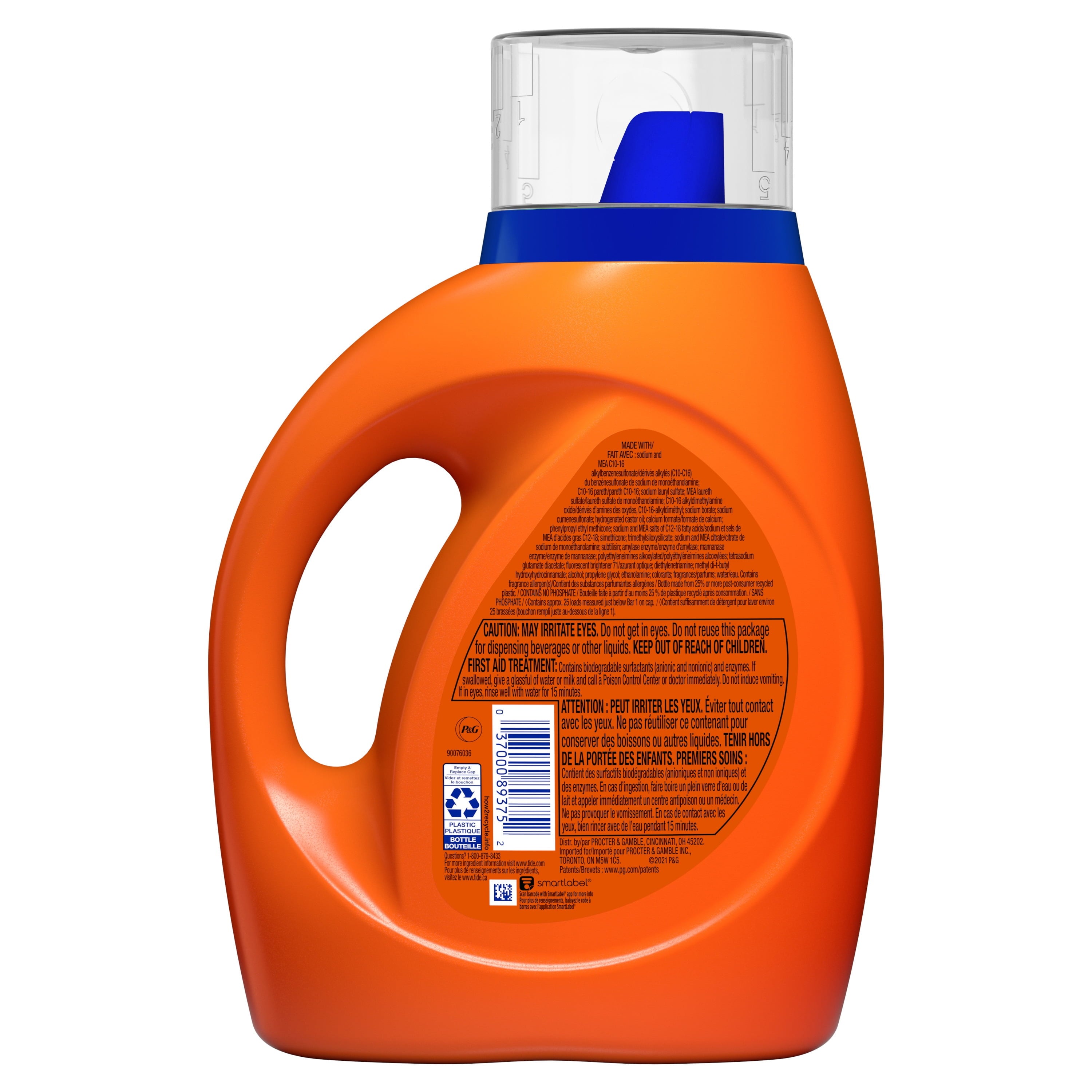 Tide Original HE, 25 Loads Liquid Laundry Detergent, Original, 37 fl oz