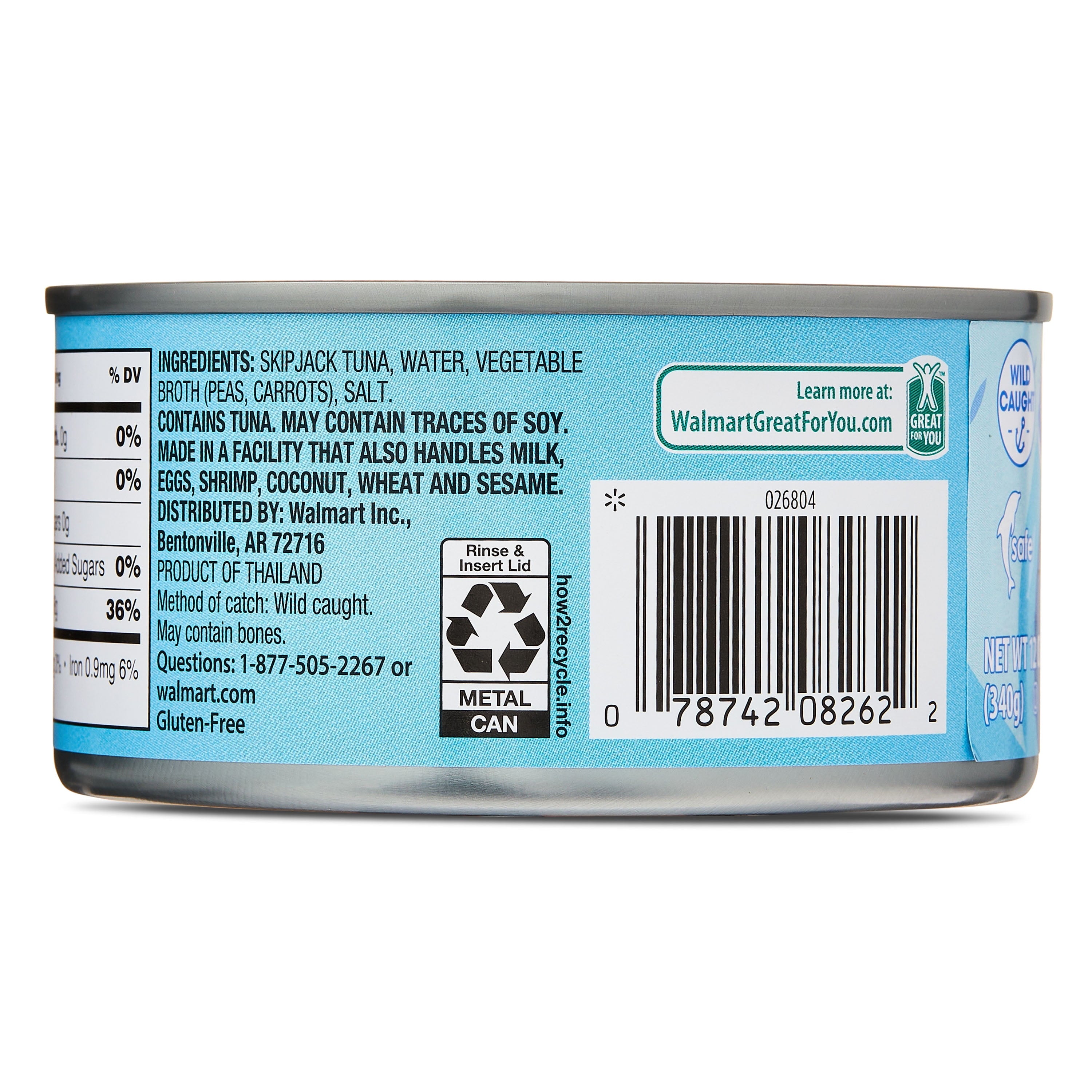 Great Value Chunk Light Tuna in Water, 12 oz
