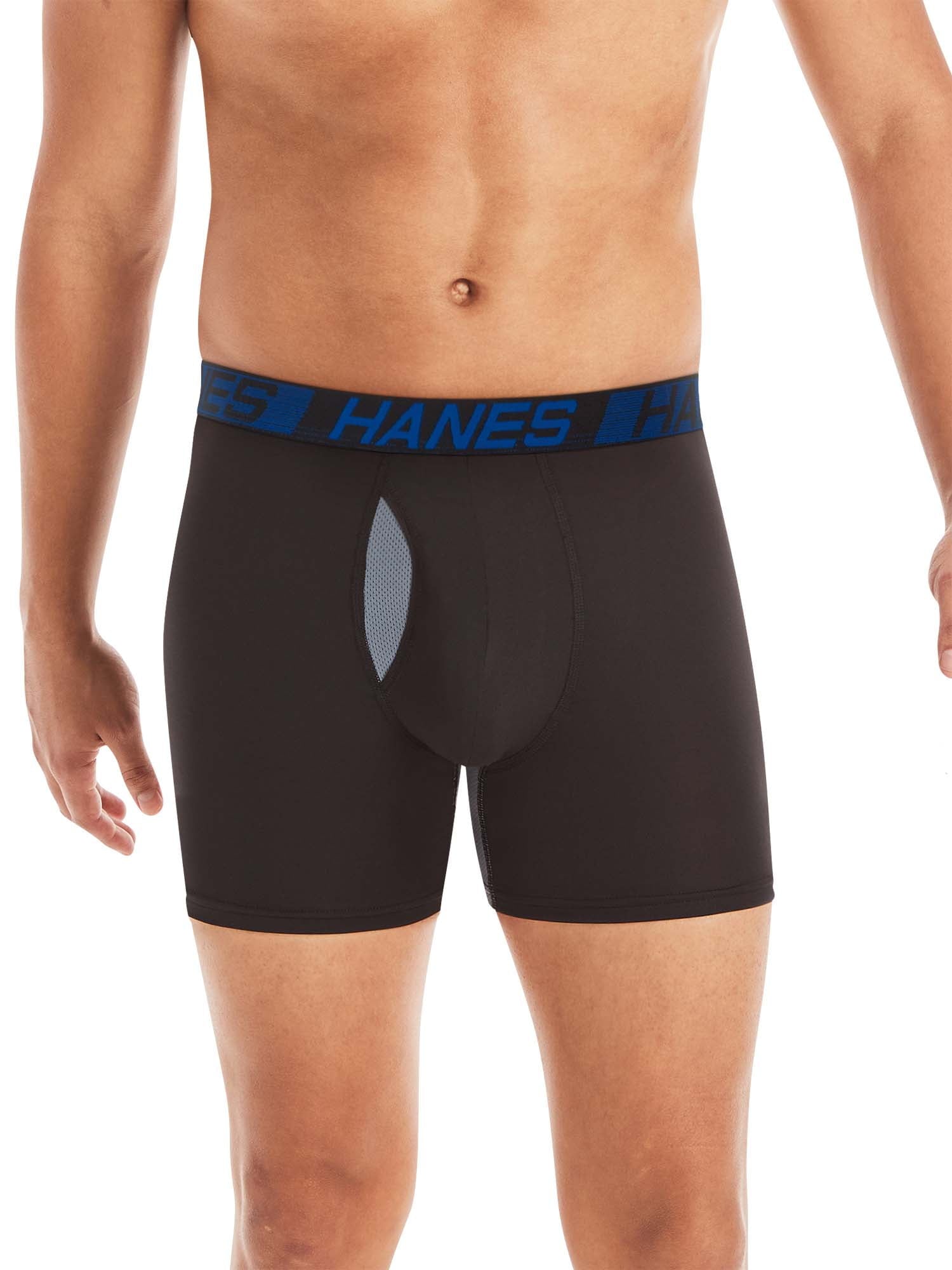 Hanes X-Temp Total Support Pouch Men's Long Leg Boxer Briefs, Anti-Chafing Underwear, 3-Pack