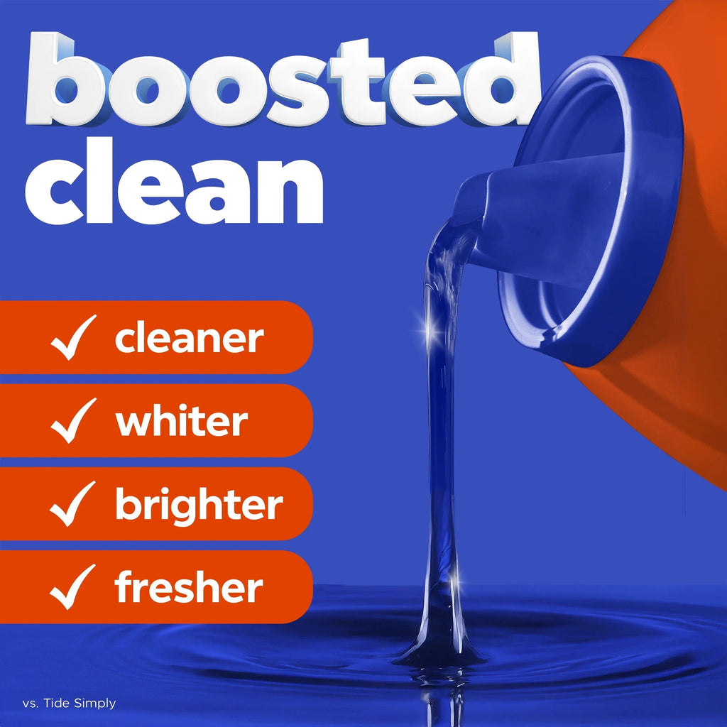 Tide Laundry Detergent Liquid with 6X Boosted Cleaning Power, Clean Breeze Scent, 125 fl oz, 100 Loads