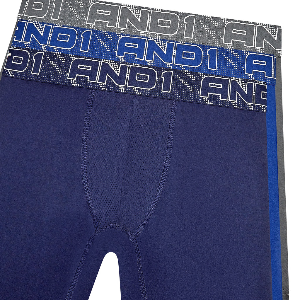 AND1 Men’s Underwear Flex Mid Length Boxer Briefs, Underpants, 3 pack