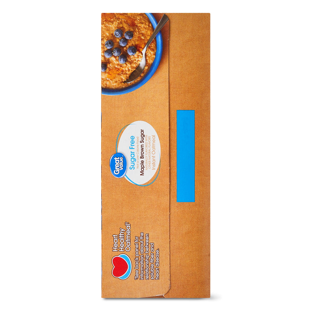 Great Value Sugar-Free Maple & Brown Sugar Instant Oatmeal, 0.99 oz, 8 Packets
