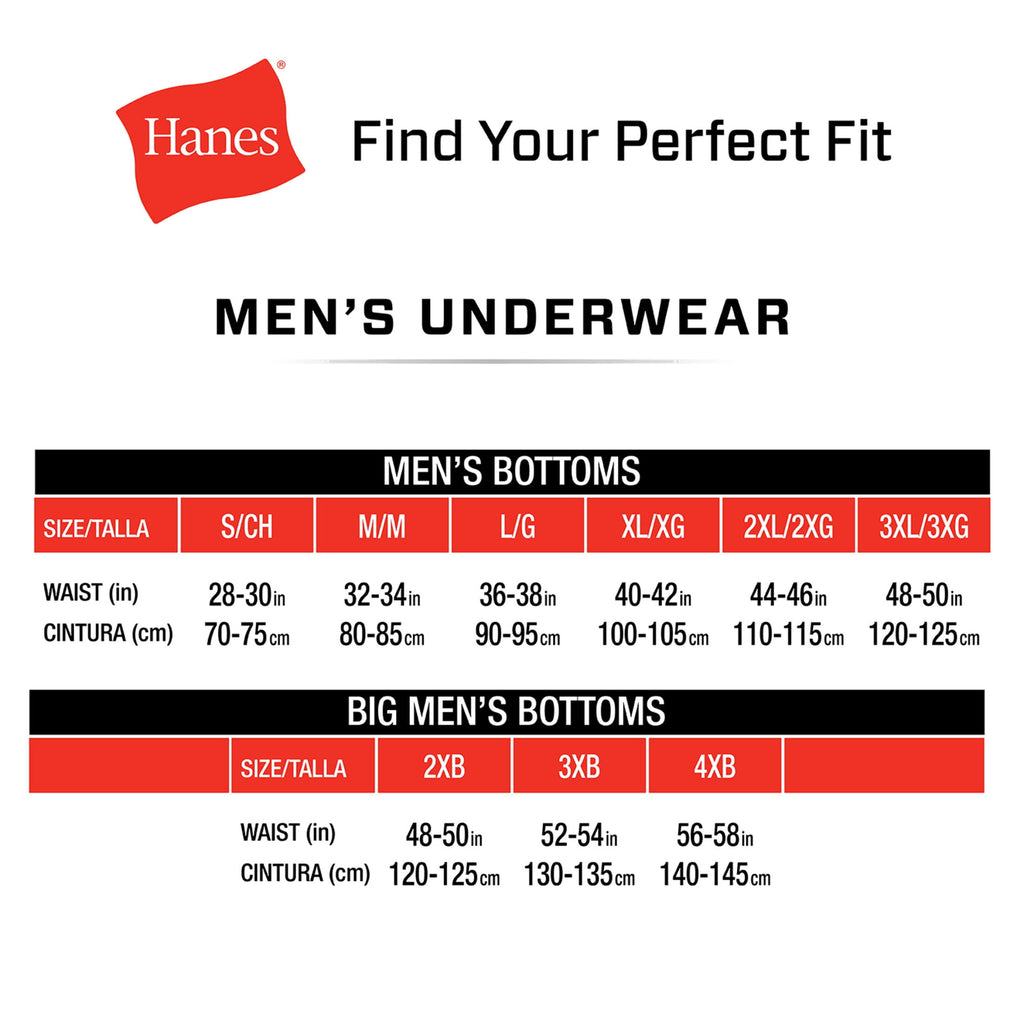 Hanes Mens Hanes Big Man Men's Cotton Boxer Brief Underwear Pack, 3-Pack, Big & Tall Sizes