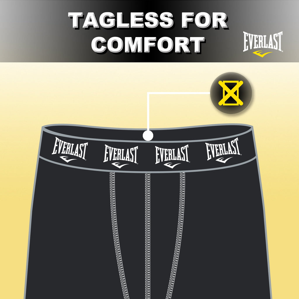 Everlast Men’s Trunks Breathable Cotton Underwear Boxers for Men, Red/Lhg/Royal Medium 6-Pack