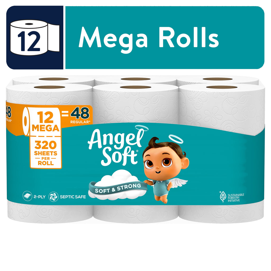Angel Soft 2-Ply Toilet Paper, 36 Mega Rolls, 320 Sheets per Roll