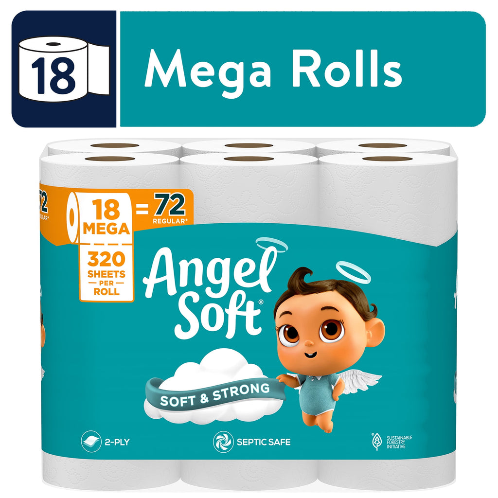 Angel Soft 2-Ply Toilet Paper, 36 Mega Rolls, 320 Sheets per Roll
