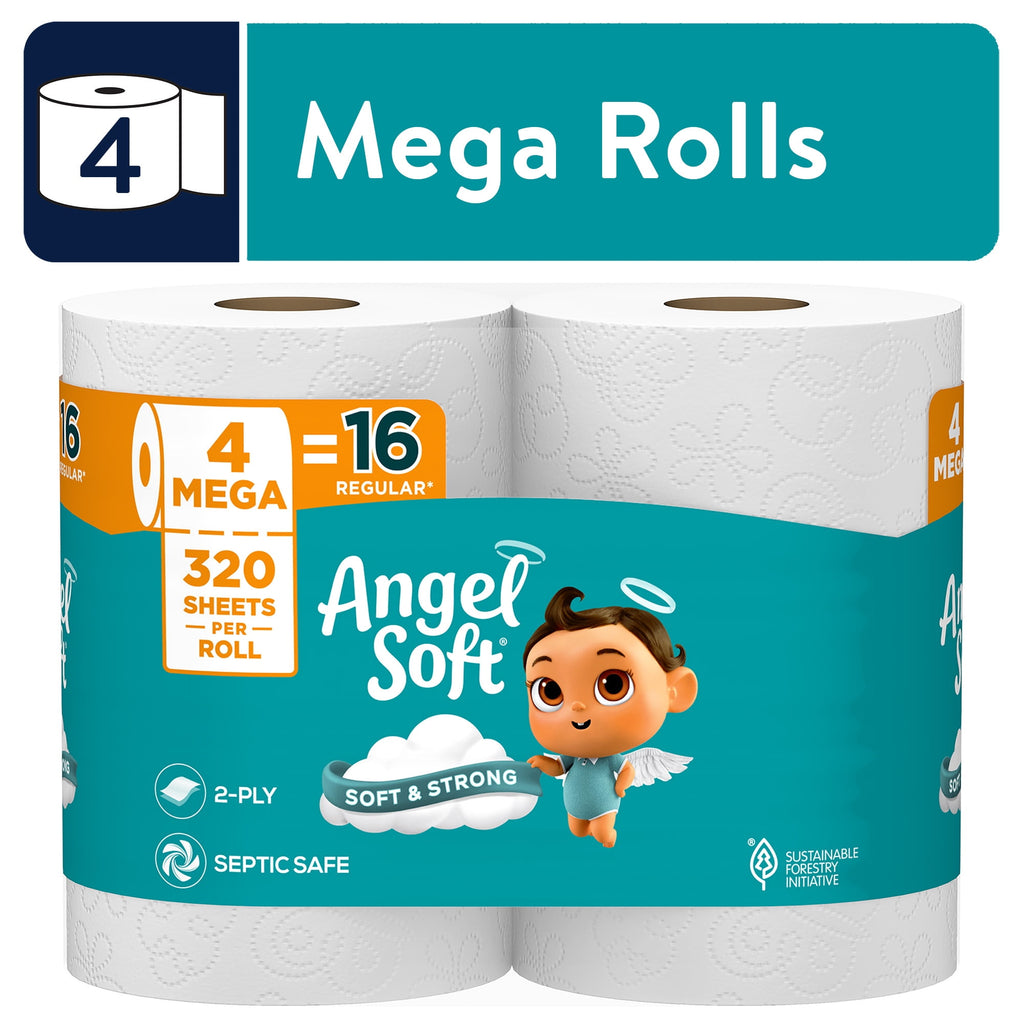 Angel Soft 2-Ply Toilet Paper, 36 Mega Rolls, 320 Sheets per Roll