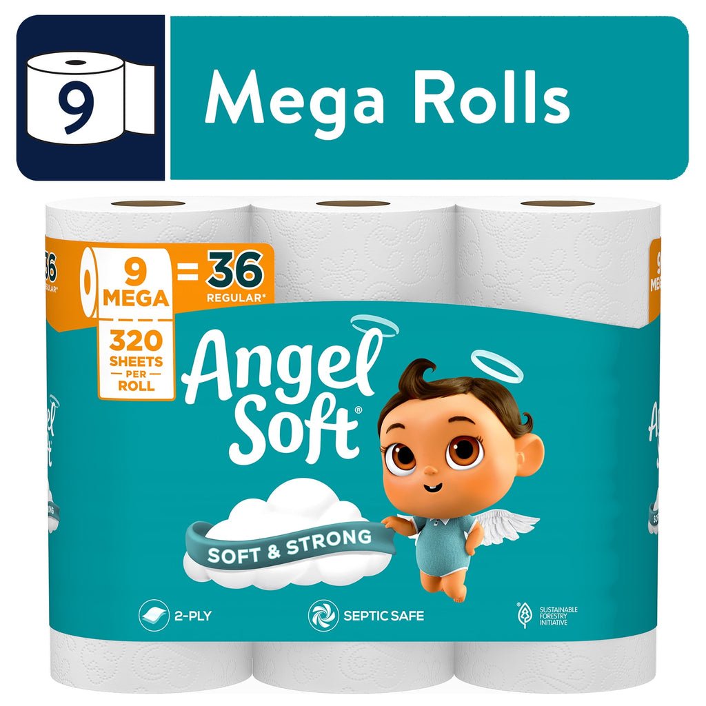 Angel Soft 2-Ply Toilet Paper, 36 Mega Rolls, 320 Sheets per Roll